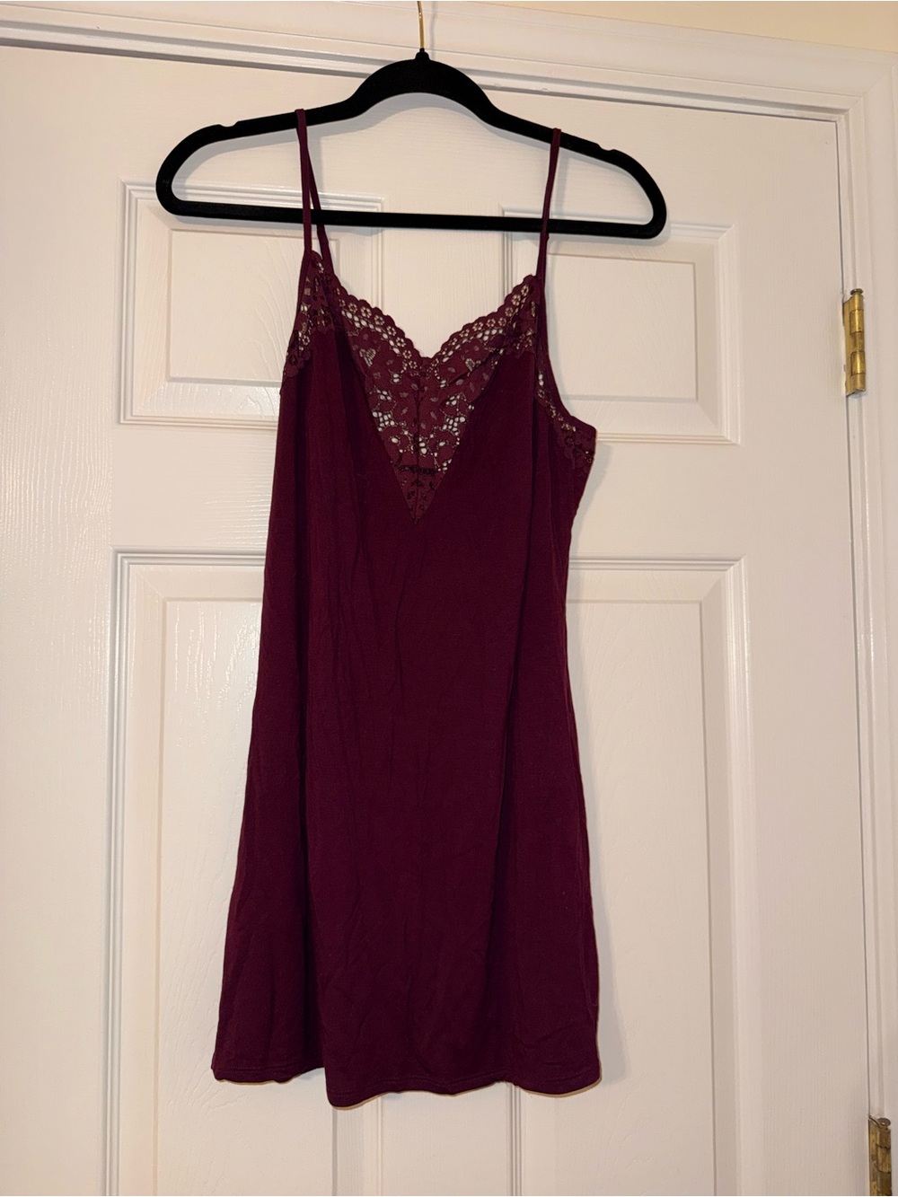 Victoria's Secret Lace-Trim Slip Chemise in Burgundy